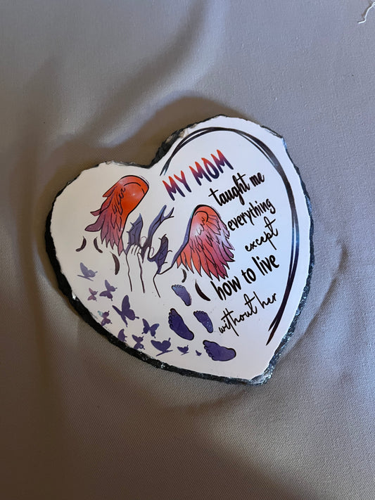 Mum memorial heart slate