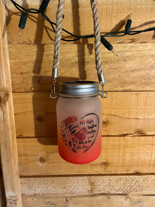 Mom memorial garden solar jar