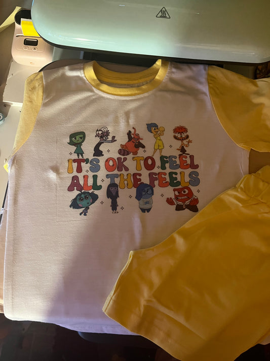 Mental Health Inspired Shorts Set - ‘Its ok to feel all the feels’
