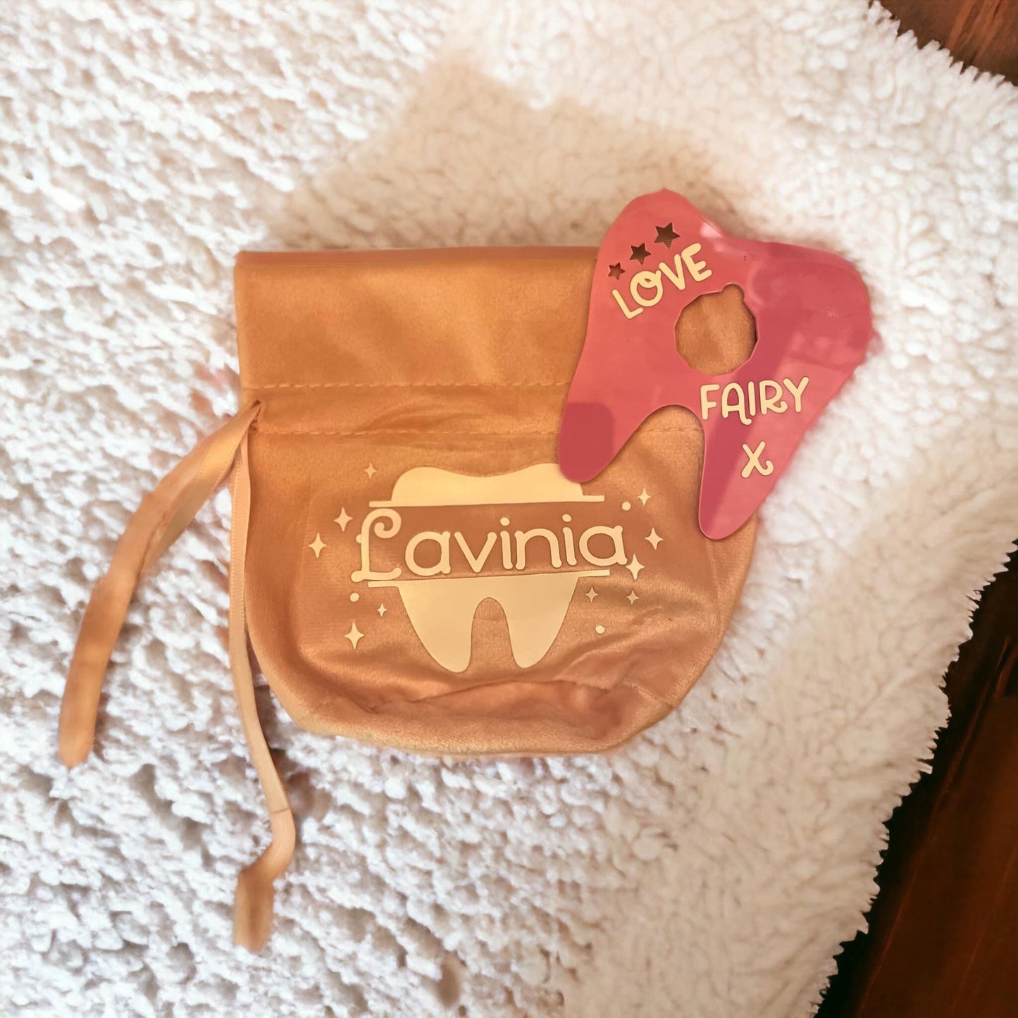 Tooth Fairy Pouch and Acrylic Pound Coin Holder